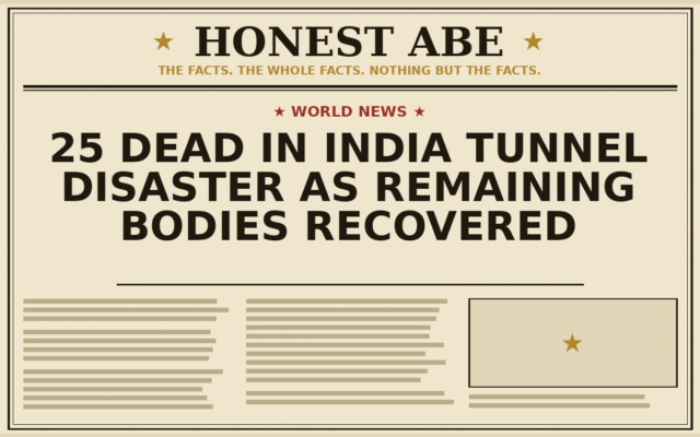 25 Dead in India Tunnel Disaster as Remaining Bodies Recovered