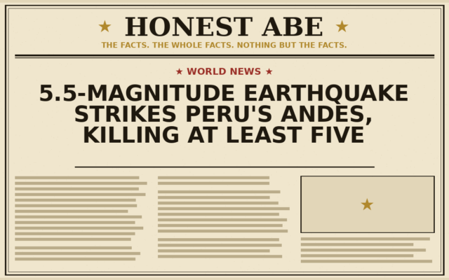5.5-Magnitude Earthquake Strikes Peru’s Andes, Killing at Least Five