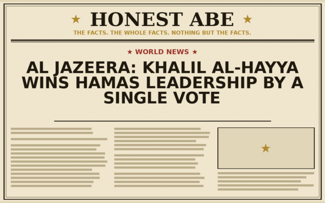 Al Jazeera: Khalil al-Hayya Wins Hamas Leadership by a Single Vote