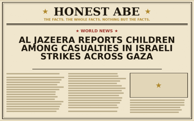 Al Jazeera Reports Children Among Casualties in Israeli Strikes Across Gaza