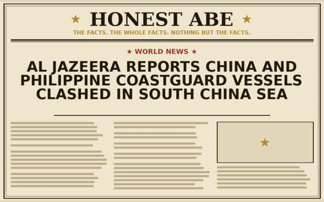 Al Jazeera Reports China and Philippine Coastguard Vessels Clashed in South China Sea