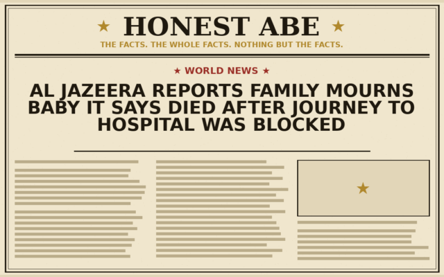 Al Jazeera Reports Family Mourns Baby It Says Died After Journey to Hospital Was Blocked