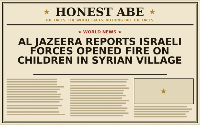 Al Jazeera Reports Israeli Forces Opened Fire on Children in Syrian Village