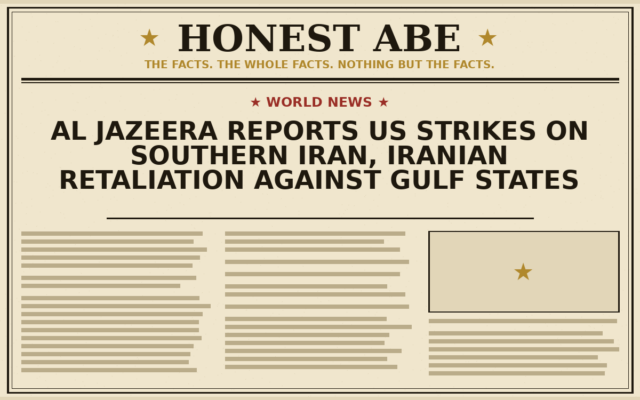 Al Jazeera Reports US Strikes on Southern Iran, Iranian Retaliation Against Gulf States