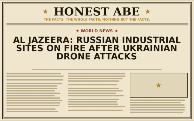 Al Jazeera: Russian Industrial Sites on Fire After Ukrainian Drone Attacks