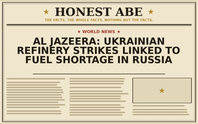 Al Jazeera: Ukrainian Refinery Strikes Linked to Fuel Shortage in Russia