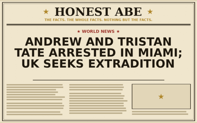 Andrew and Tristan Tate Arrested in Miami; UK Seeks Extradition