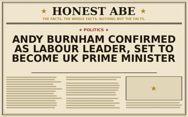 Andy Burnham Confirmed as Labour Leader, Set to Become UK Prime Minister