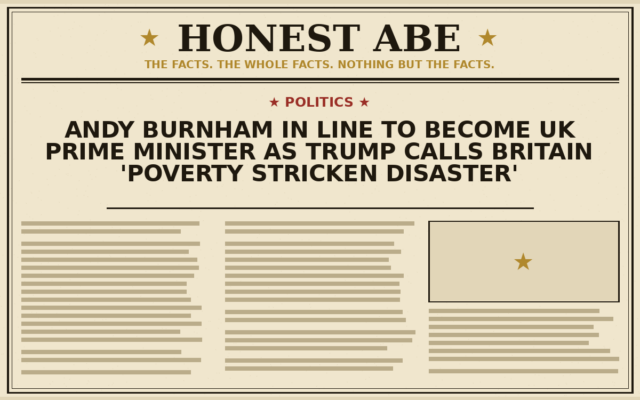 Andy Burnham in Line to Become UK Prime Minister as Trump Calls Britain ‘Poverty Stricken Disaster’