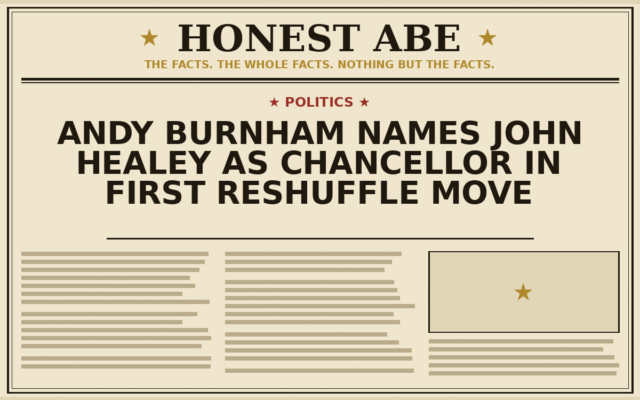 Andy Burnham Names John Healey as Chancellor in First Reshuffle Move