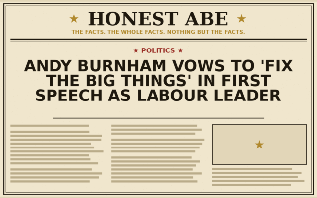 Andy Burnham Vows to ‘Fix the Big Things’ in First Speech as Labour Leader