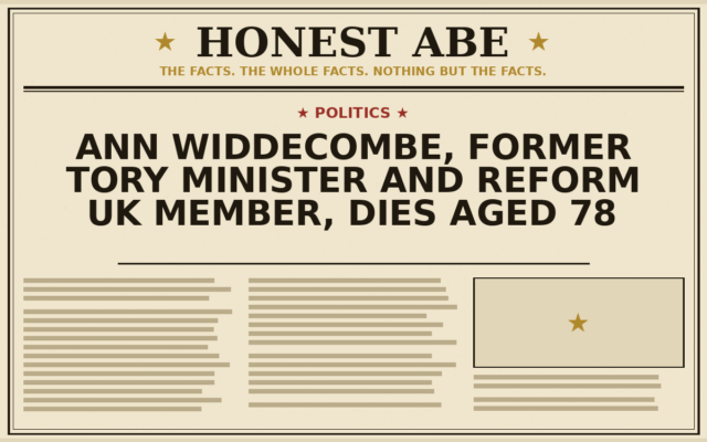 Ann Widdecombe, Former Tory Minister and Reform UK Member, Dies Aged 78
