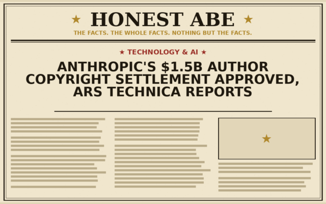 Anthropic’s $1.5B Author Copyright Settlement Approved, Ars Technica Reports