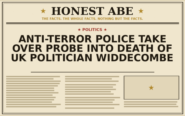 Anti-Terror Police Take Over Probe Into Death of UK Politician Widdecombe