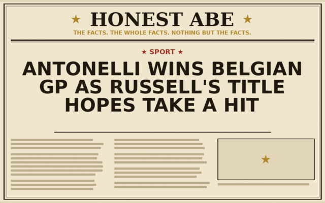 Antonelli Wins Belgian GP as Russell’s Title Hopes Take a Hit