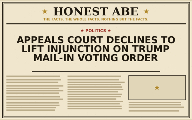 Appeals Court Declines to Lift Injunction on Trump Mail-In Voting Order