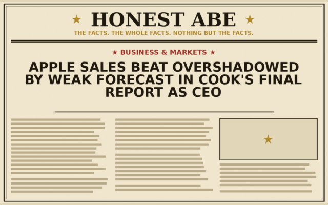 Apple Sales Beat Overshadowed by Weak Forecast in Cook’s Final Report as CEO