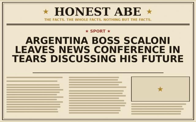 Argentina Boss Scaloni Leaves News Conference in Tears Discussing His Future