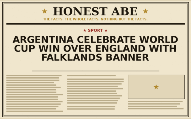 Argentina Celebrate World Cup Win Over England With Falklands Banner