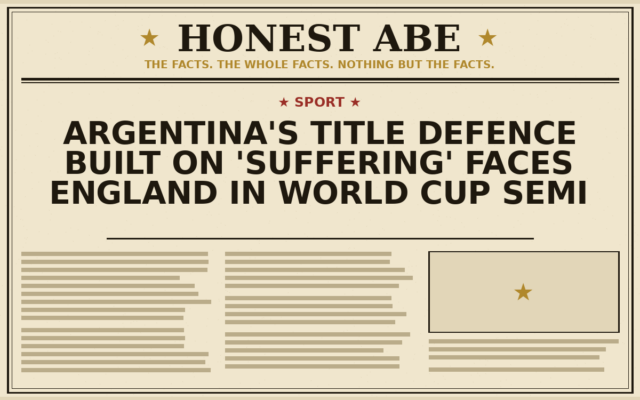 Argentina’s Title Defence Built on ‘Suffering’ Faces England in World Cup Semi