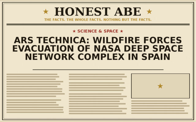 Ars Technica: Wildfire Forces Evacuation of NASA Deep Space Network Complex in Spain