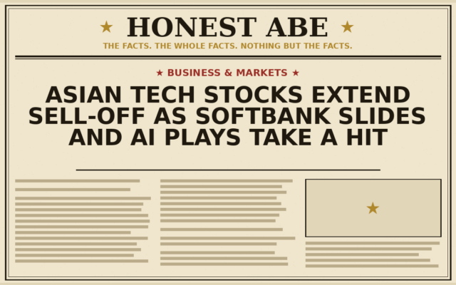 Asian Tech Stocks Extend Sell-Off as SoftBank Slides and AI Plays Take a Hit