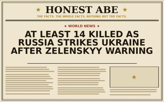 At Least 14 Killed as Russia Strikes Ukraine After Zelenskyy Warning