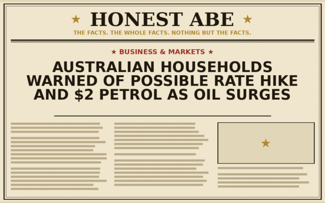 Australian Households Warned of Possible Rate Hike and $2 Petrol as Oil Surges