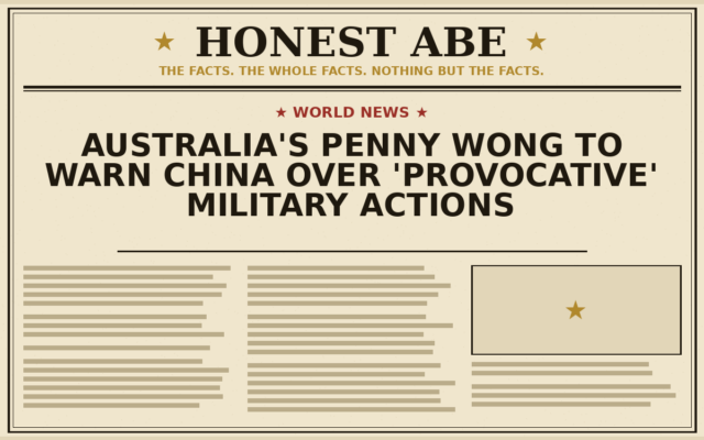 Australia’s Penny Wong to Warn China Over ‘Provocative’ Military Actions