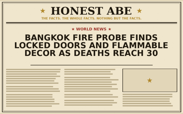 Bangkok Fire Probe Finds Locked Doors and Flammable Decor as Deaths Reach 30