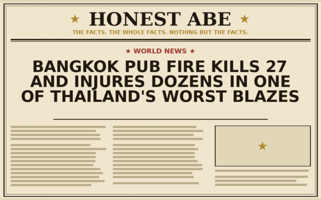 Bangkok Pub Fire Kills 27 and Injures Dozens in One of Thailand’s Worst Blazes