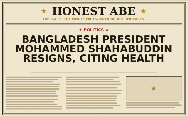 Bangladesh President Mohammed Shahabuddin Resigns, Citing Health