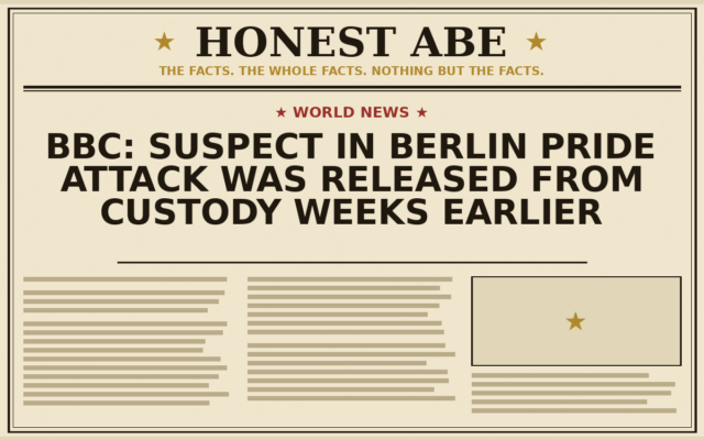 BBC: Suspect in Berlin Pride Attack Was Released From Custody Weeks Earlier
