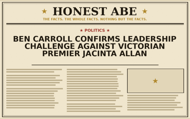 Ben Carroll Confirms Leadership Challenge Against Victorian Premier Jacinta Allan
