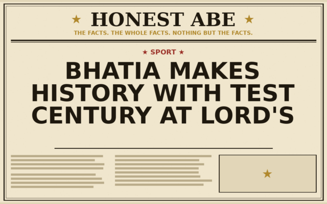 Bhatia Makes History With Test Century at Lord’s