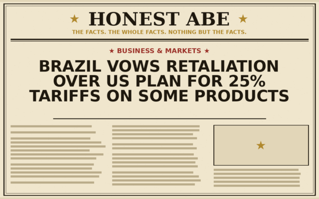 Brazil Vows Retaliation Over US Plan for 25% Tariffs on Some Products