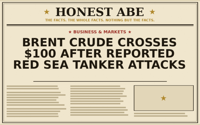 Brent Crude Crosses $100 After Reported Red Sea Tanker Attacks
