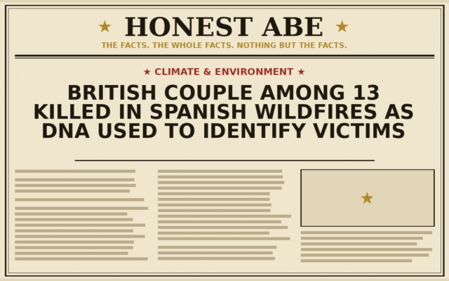 British Couple Among 13 Killed in Spanish Wildfires as DNA Used to Identify Victims
