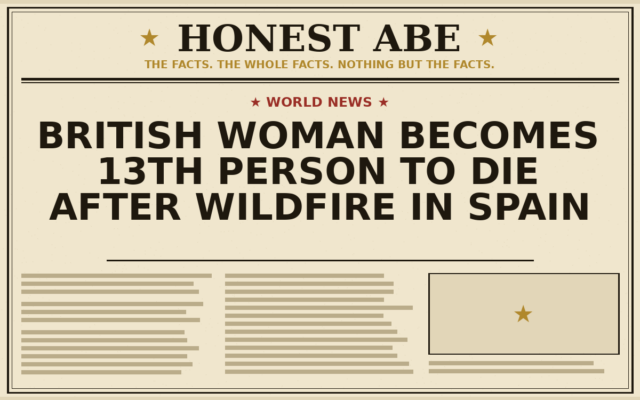 British Woman Becomes 13th Person to Die After Wildfire in Spain