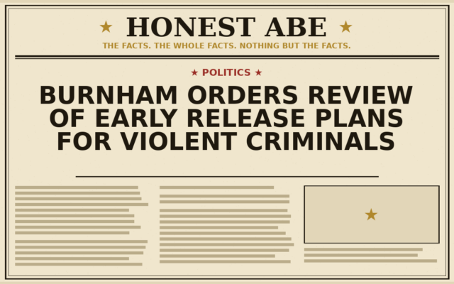 Burnham Orders Review of Early Release Plans for Violent Criminals