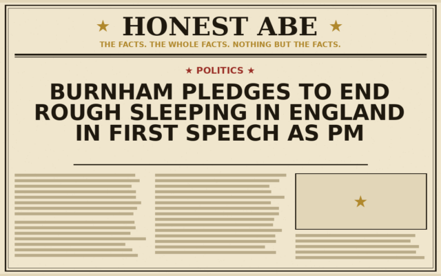 Burnham Pledges to End Rough Sleeping in England in First Speech as PM