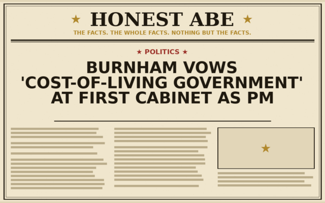 Burnham Vows ‘Cost-of-Living Government’ at First Cabinet as PM