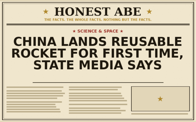 China Lands Reusable Rocket for First Time, State Media Says