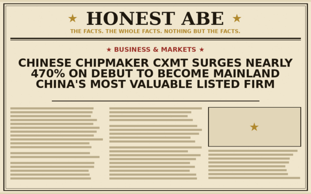 Chinese Chipmaker CXMT Surges Nearly 470% on Debut to Become Mainland China’s Most Valuable Listed Firm