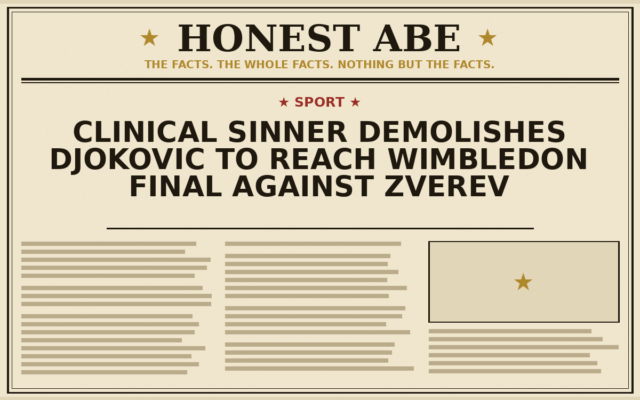 Clinical Sinner Demolishes Djokovic to Reach Wimbledon Final Against Zverev