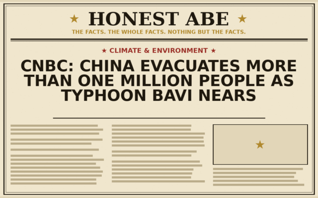 CNBC: China Evacuates More Than One Million People as Typhoon Bavi Nears