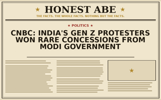 CNBC: India’s Gen Z Protesters Won Rare Concessions From Modi Government