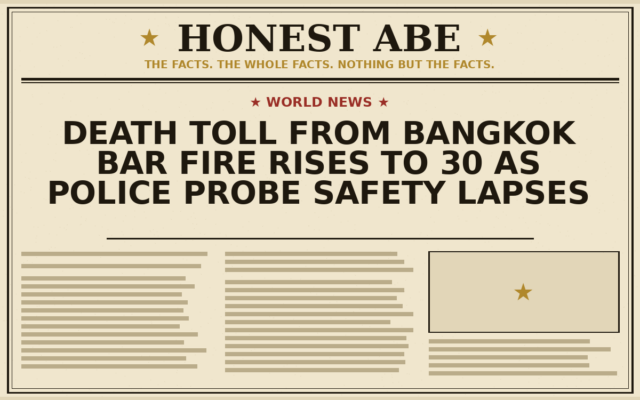 Death Toll From Bangkok Bar Fire Rises to 30 as Police Probe Safety Lapses