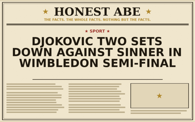 Djokovic Two Sets Down Against Sinner in Wimbledon Semi-Final