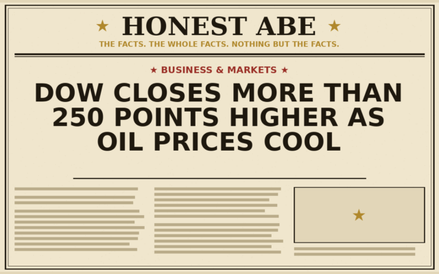 Dow Closes More Than 250 Points Higher as Oil Prices Cool